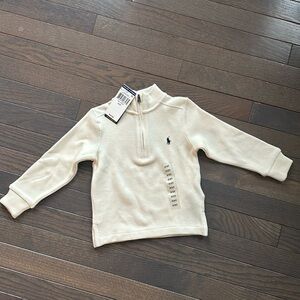 Ralph Lauren half zip sweater. 2T. NWT. Cream.